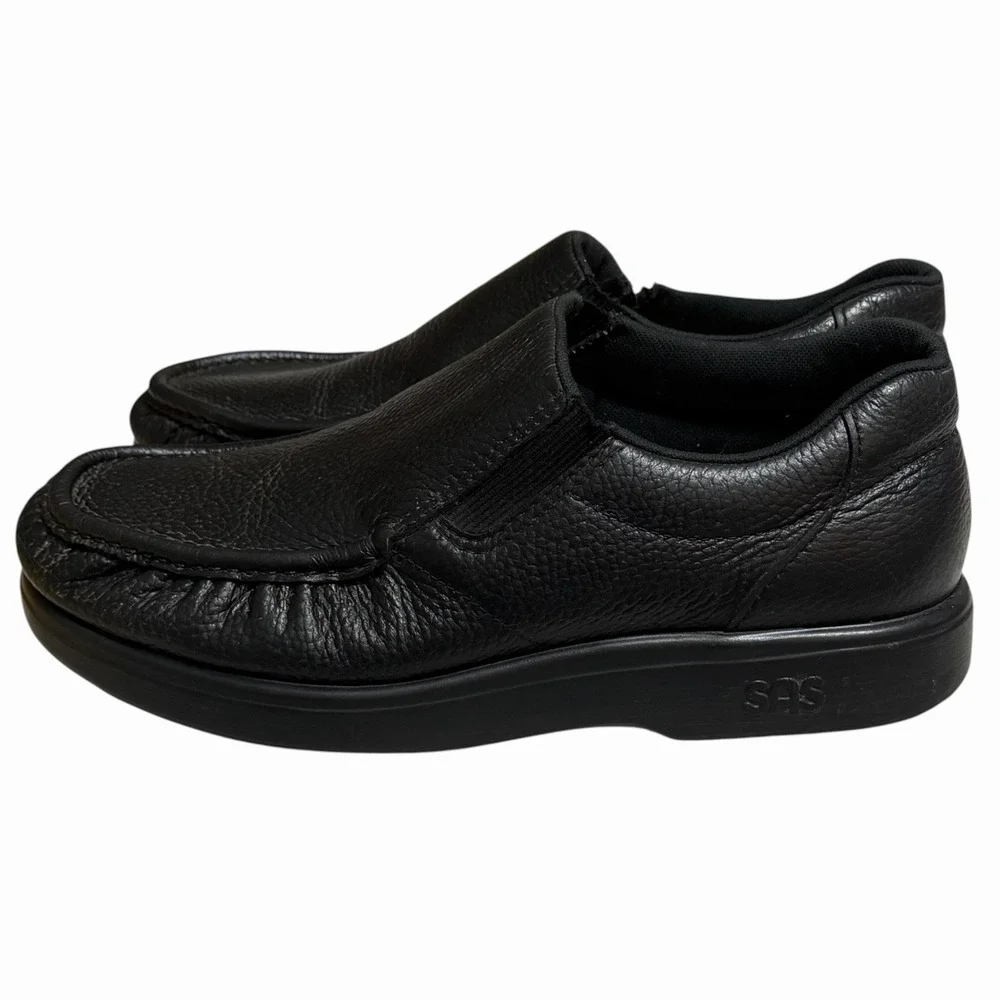 SAS Side Gore Slip On Comfort Loafers Black Size 9.5